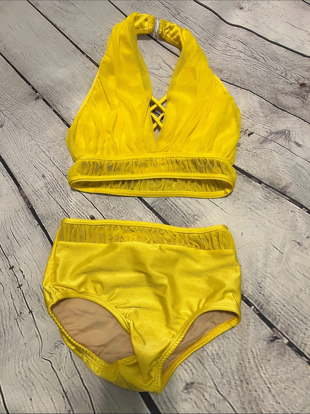 LA Dance Designs Yellow Dance Two-Piece Halter Set / Costume Base CL